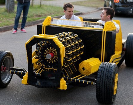 Lego car, running on air and heralding an international revolution arrives in Melbourne