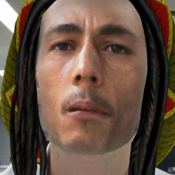 What the Bob Marley Snapchat filter looks like