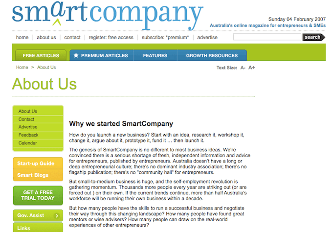 SmartCompany in 2007