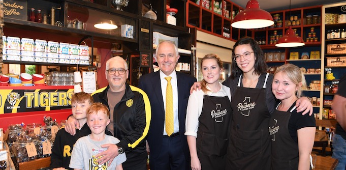 This small business hosted the PM and is seeing floods of customers because of a Richmond Tigers mural