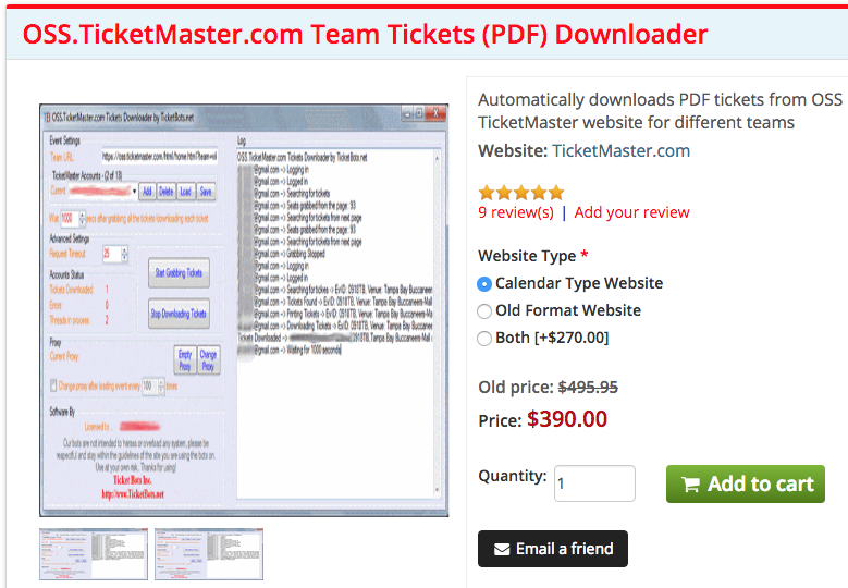 New Daily ticket scalping bots