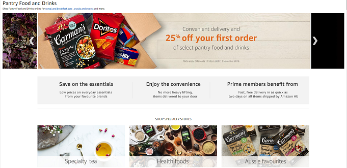 Amazon Australia has launched a food and grocery offer and is already selling out of some products