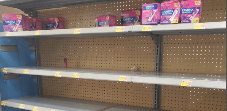 The US is experiencing a tampon shortage, and the average price is up nearly 10%