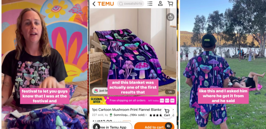 Aussie artist slams Temu for $14 “stolen” blanket design that would cost her $60 to make