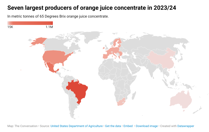 orange juice shortage