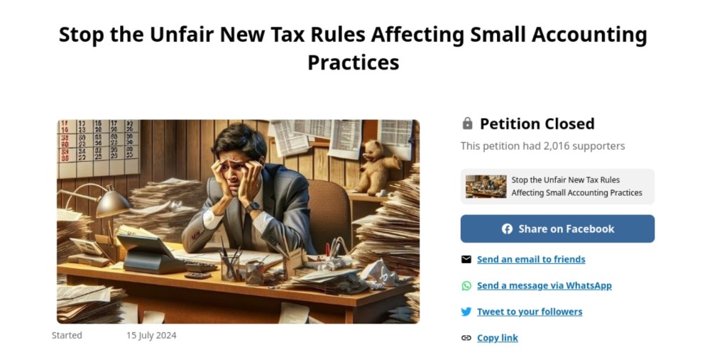 Petition against “unfair and unworkable” tax agent rules attracts 2,000 signatures